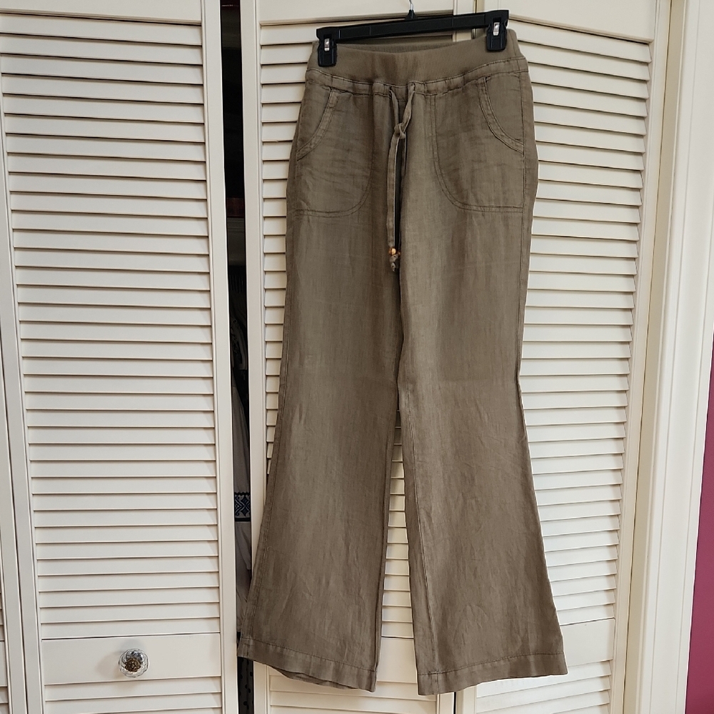 Guess Linen Khaki Casual Pants